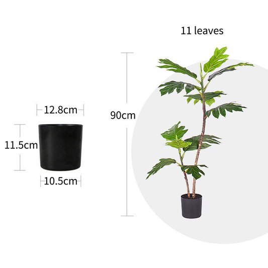 90cm 2-Trunk Artificial Split-Leaf Philodendron Tree
