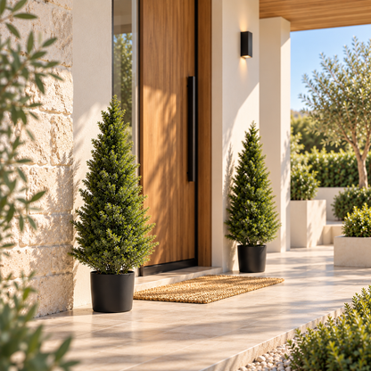 Set of 2 Topiary Cedar Trees, 1219mm