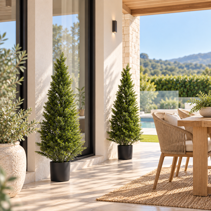 Set of 2 Topiary Cedar Trees, 1219mm
