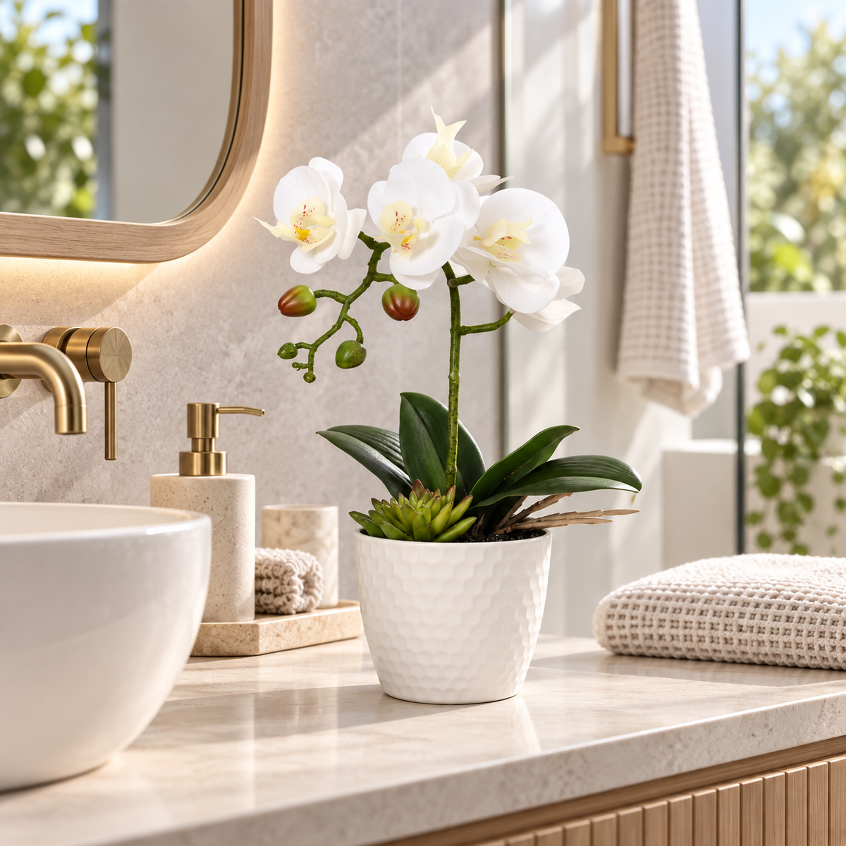 White Phalaenopsis Orchid 35cm