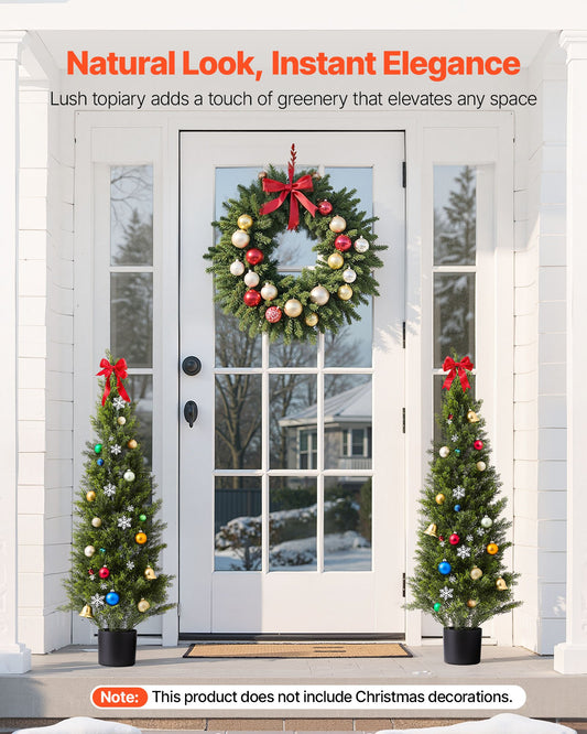 Set of 2 Topiary Cedar Trees, 1219mm