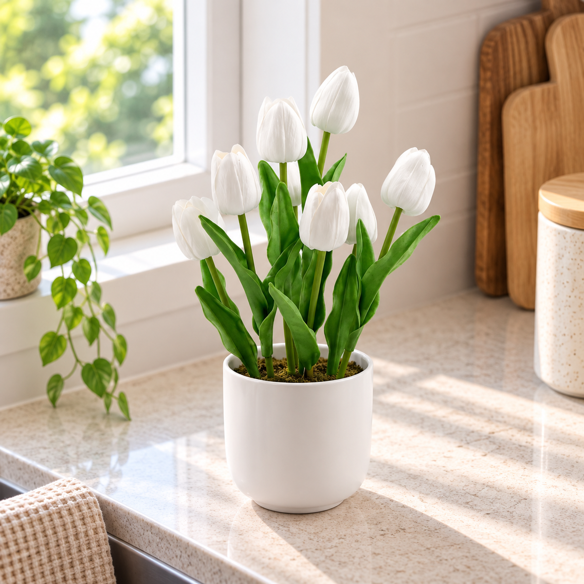 White Tulip Plant 35cm
