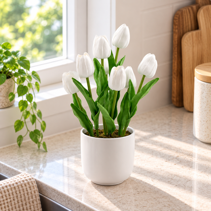 White Tulip Plant 35cm